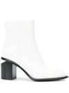 Alexander Wang Anna Leather Ankle Boots In White