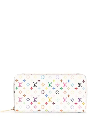 Pre-owned Louis Vuitton  Logo Print Wallet In White