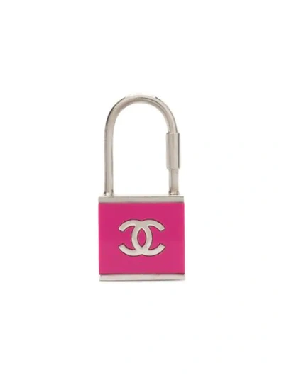 Pre-owned Chanel Cc Padlock Charm In Pink