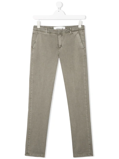 Dondup Teen Gaubert Slim-fit Trousers In Grey