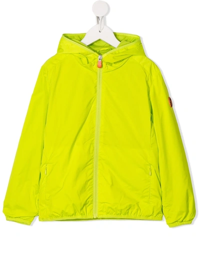 Save The Duck Yellow Waterproof Teen Jacket In Giallo Verde