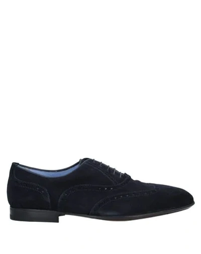 A.testoni Lace-up Shoes In Dark Blue