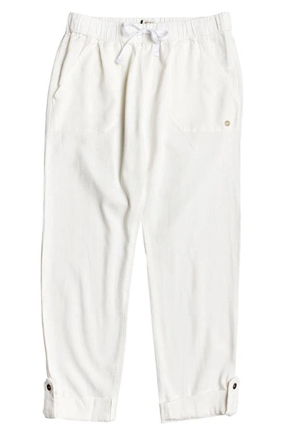 Roxy On The Seashore Linen Blend Pants In Snow White