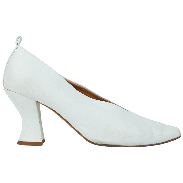 white leather stilettos