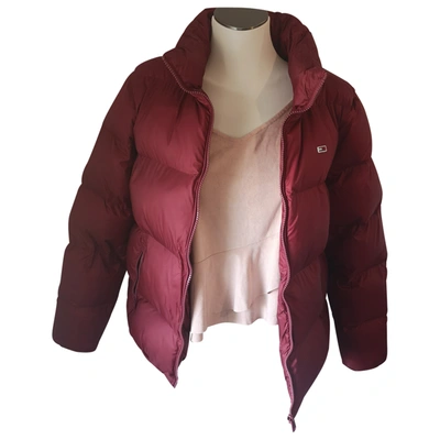 Pre-owned Tommy Jeans Puffer In Burgundy