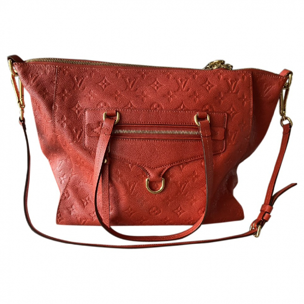 Pre-Owned Louis Vuitton Lumineuse Red Leather Handbag | ModeSens