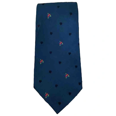 Pre-owned Carven Silk Tie In Blue