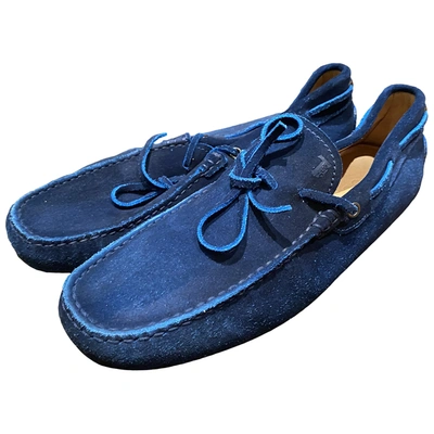 Pre-owned Tod's Gommino Flats In Blue