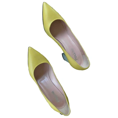 Pre-owned Pollini Leather Heels In Yellow