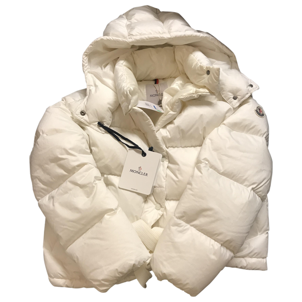 Pre-owned Moncler Hood White Cotton Coat | ModeSens