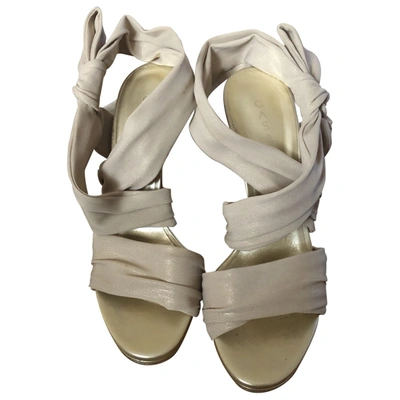 Pre-owned Casadei Cloth Sandals In Gold