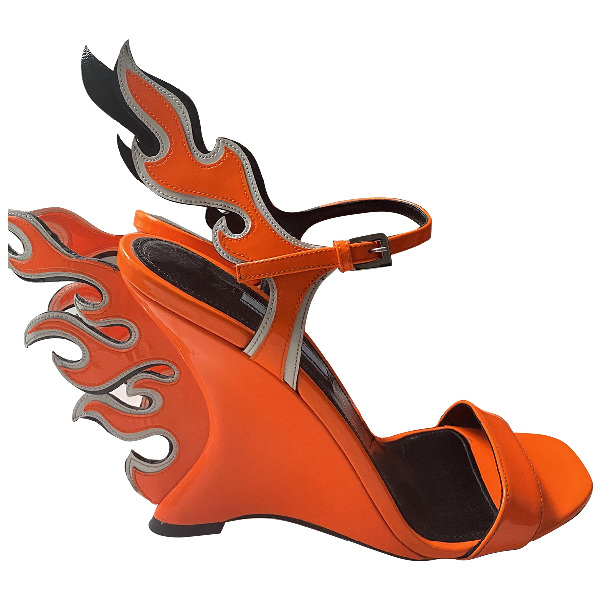 prada orange flame heels