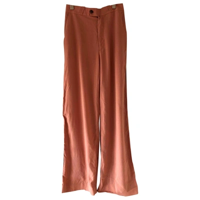 Pre-owned Iris & Ink Straight Trousers In Pink