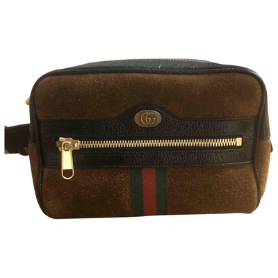 Pre-owned Gucci Ophidia Clutch Bag In Brown