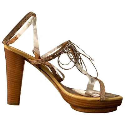 Pre-owned Fratelli Rossetti Leather Sandals In Beige