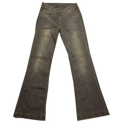 Pre-owned 7 For All Mankind Grey Cotton - Elasthane Jeans