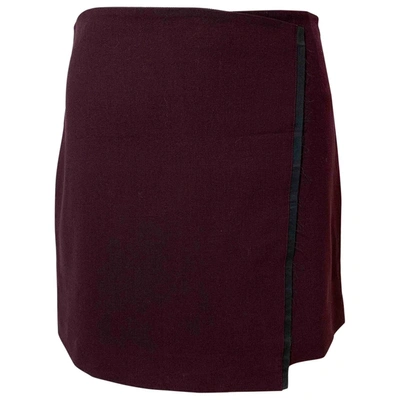 Pre-owned Jil Sander Wool Mini Skirt In Burgundy