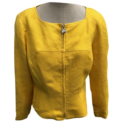 Pre-owned Mugler Linen Jacket In Yellow