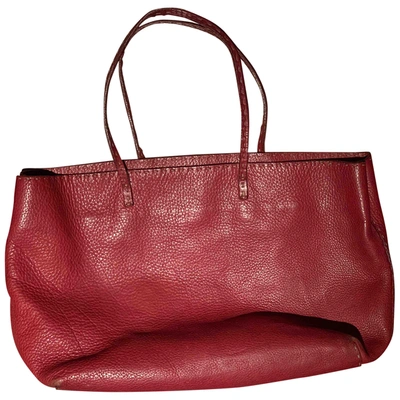 Pre-owned Fendi Roll Bag Leather Tote In Red