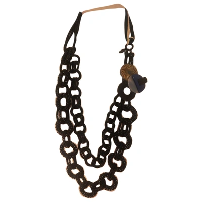 Pre-owned Hoss Intropia Long Necklace In Black