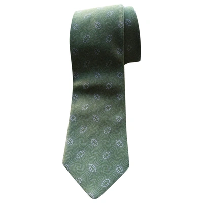 Pre-owned Carven Silk Tie In Green
