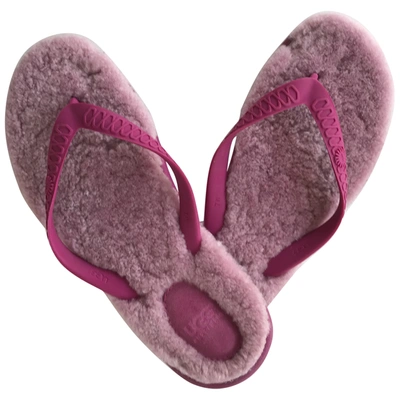 Pre-owned Ugg Pink Shearling Sandals