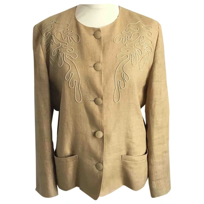 Pre-owned Christian Lacroix Linen Jacket In Camel
