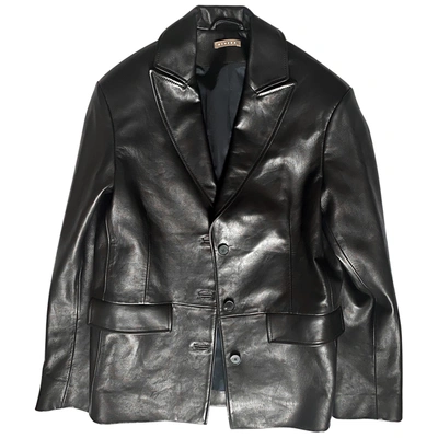 Pre-owned Nehera Leather Blazer In Black