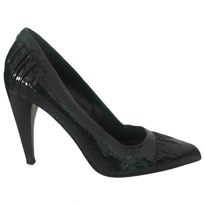 Pre-owned Prada Patent Leather Heels In Green
