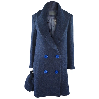 Pre-owned Paper London Wool Coat In Blue