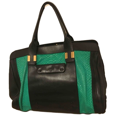 Pre-owned Chloé Alice Green Python Handbag