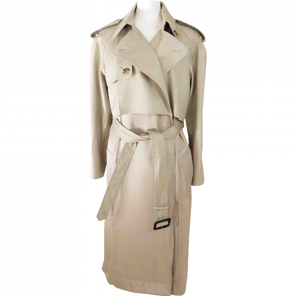 Pre-Owned Celine Beige Cotton Trench Coat | ModeSens