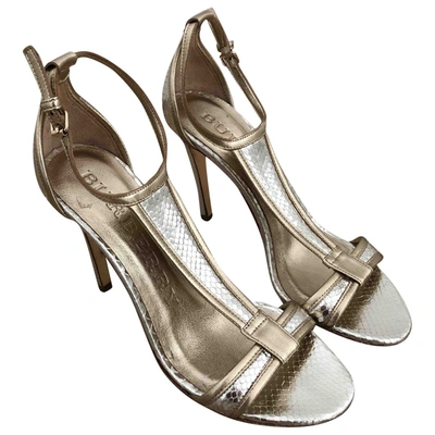 Pre-owned Burberry Leather Sandals In Gold