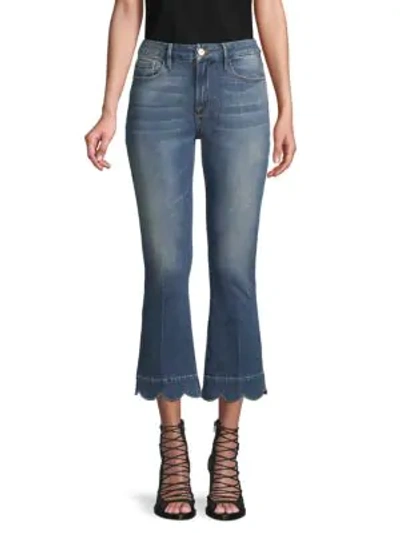 Frame Women's Le Crop Mini Boot Scalloped Jeans In Mt Snow