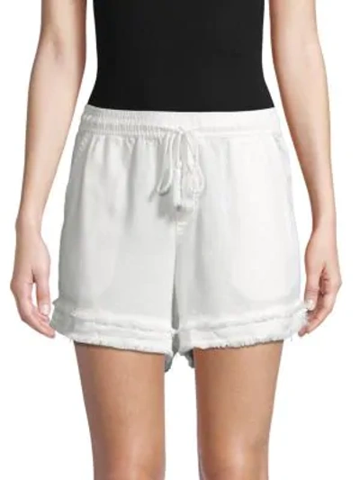 Saks Fifth Avenue Women's Raw Edge Drawstring Shorts In White