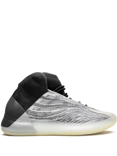 Adidas Originals Yeezy Quantum Suede-trimmed Primeknit And Neoprene Sneakers In Gray