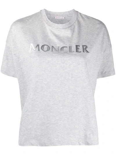 Moncler Logo Print T-shirt In Grey