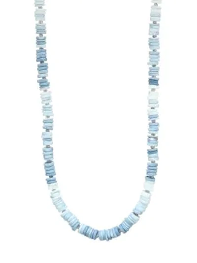 Meira T Blue Opa Disc Bead Necklace In Gold
