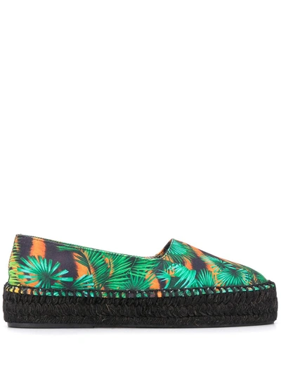 Versace Jeans Couture Jungle Print Espadrilles In Green