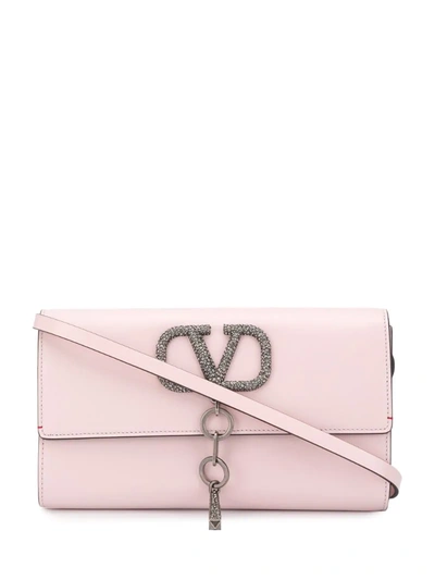 Valentino Garavani Vcase Chain Wallet In Pink
