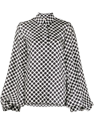 Alexandre Vauthier Silk Polka Dot Shirt In White