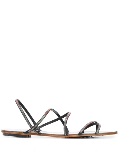 Pedro Garcia Esme Crystal-embellished Sandals In Black