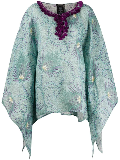 Etro Abstract Print Poncho In Blue