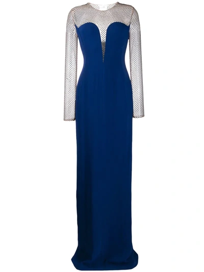 Stella Mccartney Beaded Panel Evening Dress In Blue