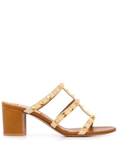 Valentino Garavani Rockstud 60mm Sandals In Neutrals