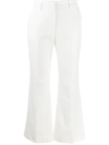 Msgm Cropped Flared Trousers In White