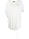 Ann Demeulemeester Contrast Sleeve Oversized T-shirt In White