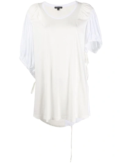 Ann Demeulemeester Contrast Sleeve Oversized T-shirt In White