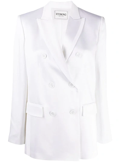 Iceberg Double-breasted Tailored Blazer In White