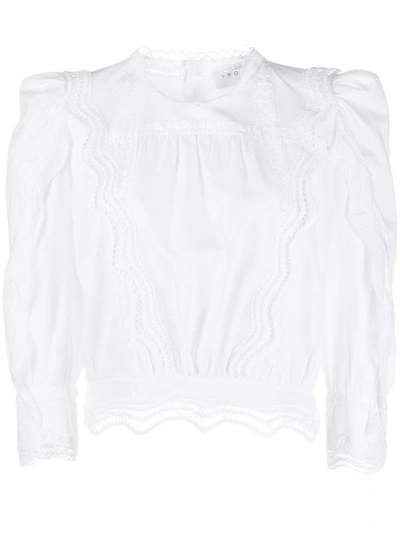 Iro Avil Lace-trimmed Cotton-blend Twill Blouse In White